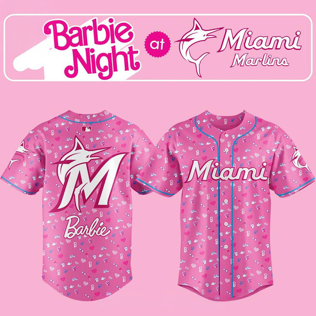 Miami Marlins Barbie Special Night 2026 Baseball Jersey Miami Marlins Merch Best Gifts For Fans - Merchluma