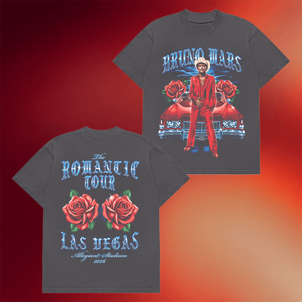 Bruno Mars Merch 2026 Las Vegas The Romantic Tour T-Shirt Vintage Presents For Music Lovers - Merchluma