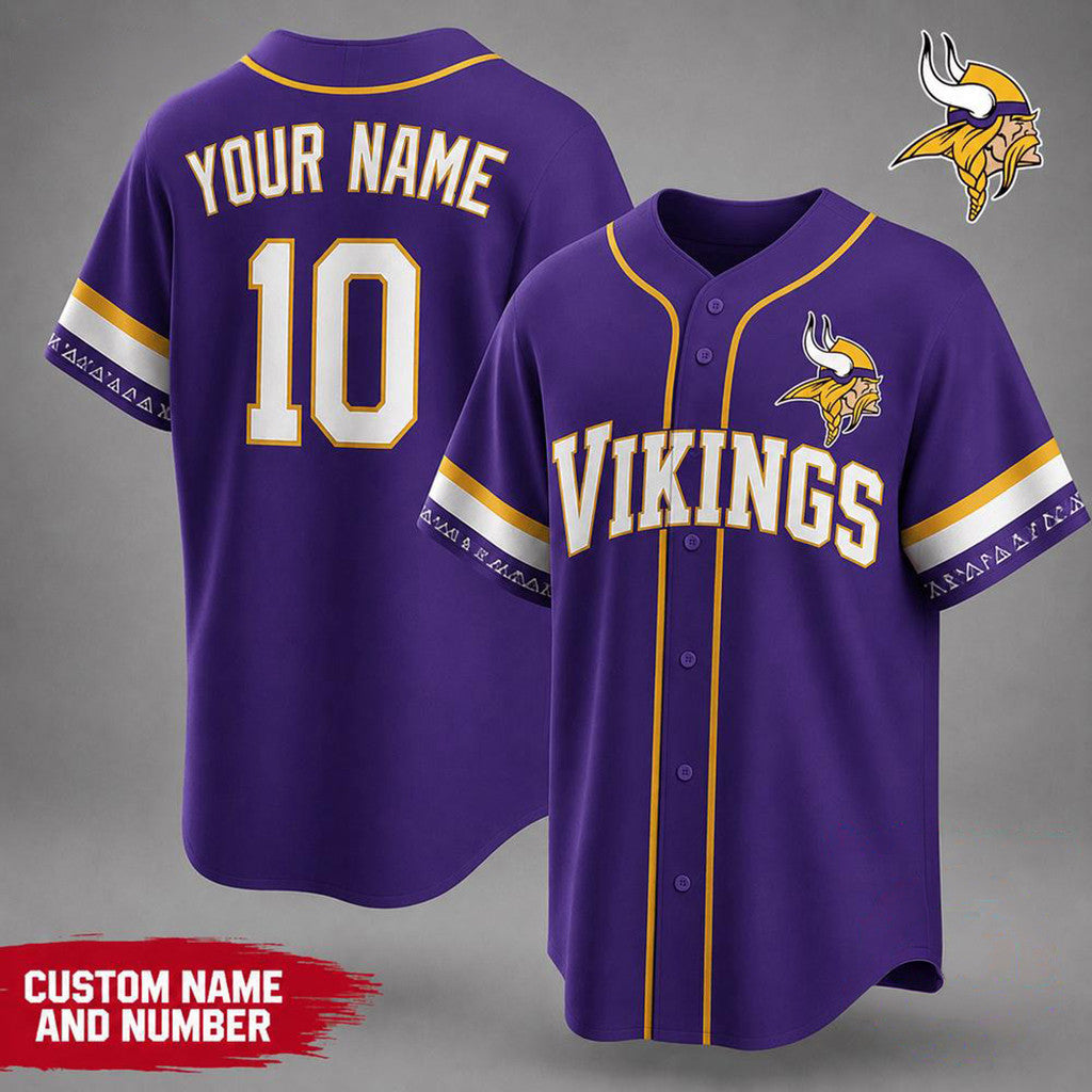 Personalized Minnesota Vikings Team Pride Baseball Jersey Minnesota Vikings Merch Gifts For Fans - Merchluma