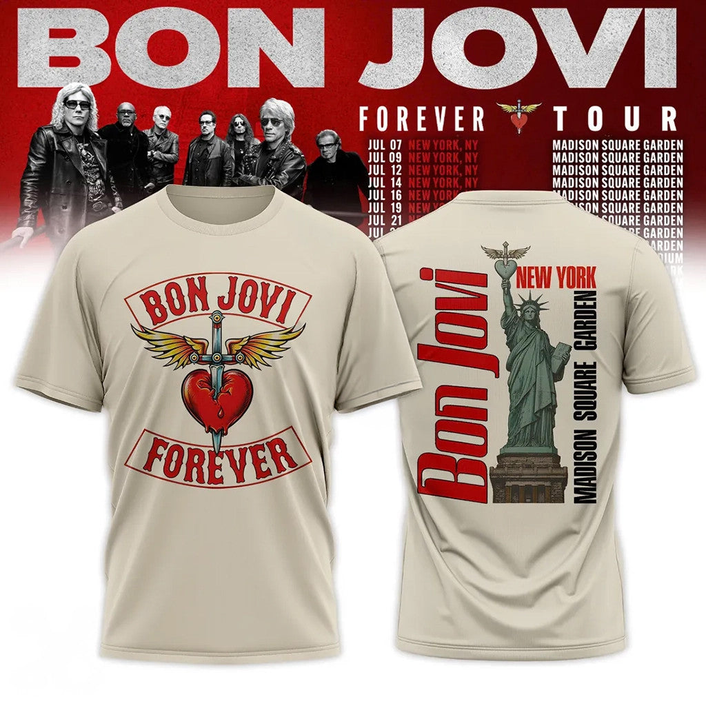 Bon Jovi Forever Tour New York Madison Square Garden T-Shirt Bon Jovi Merch Gifts For Fans - Merchluma