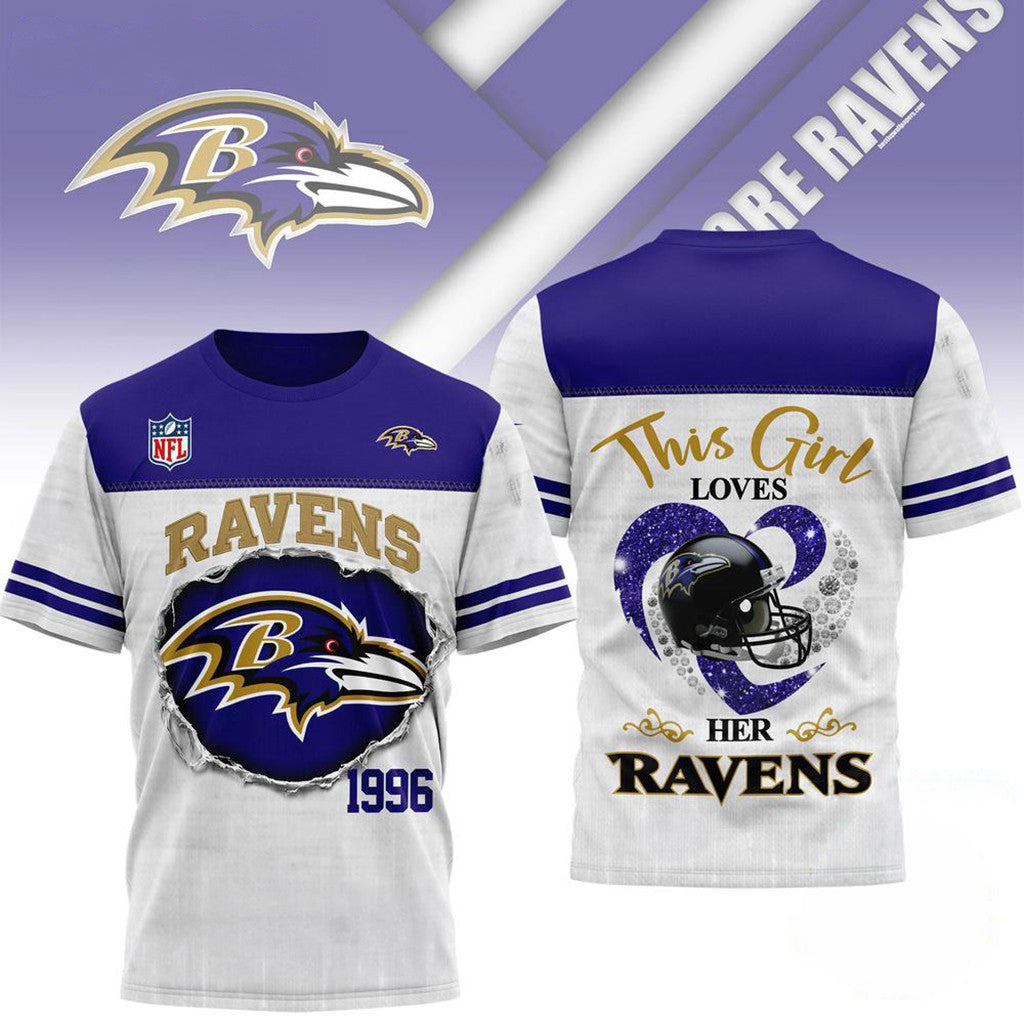 Baltimore Ravens This Girl Heart Her Ravens Baltimore Ravens Merch Minimalist Gifts For Fans - Merchluma