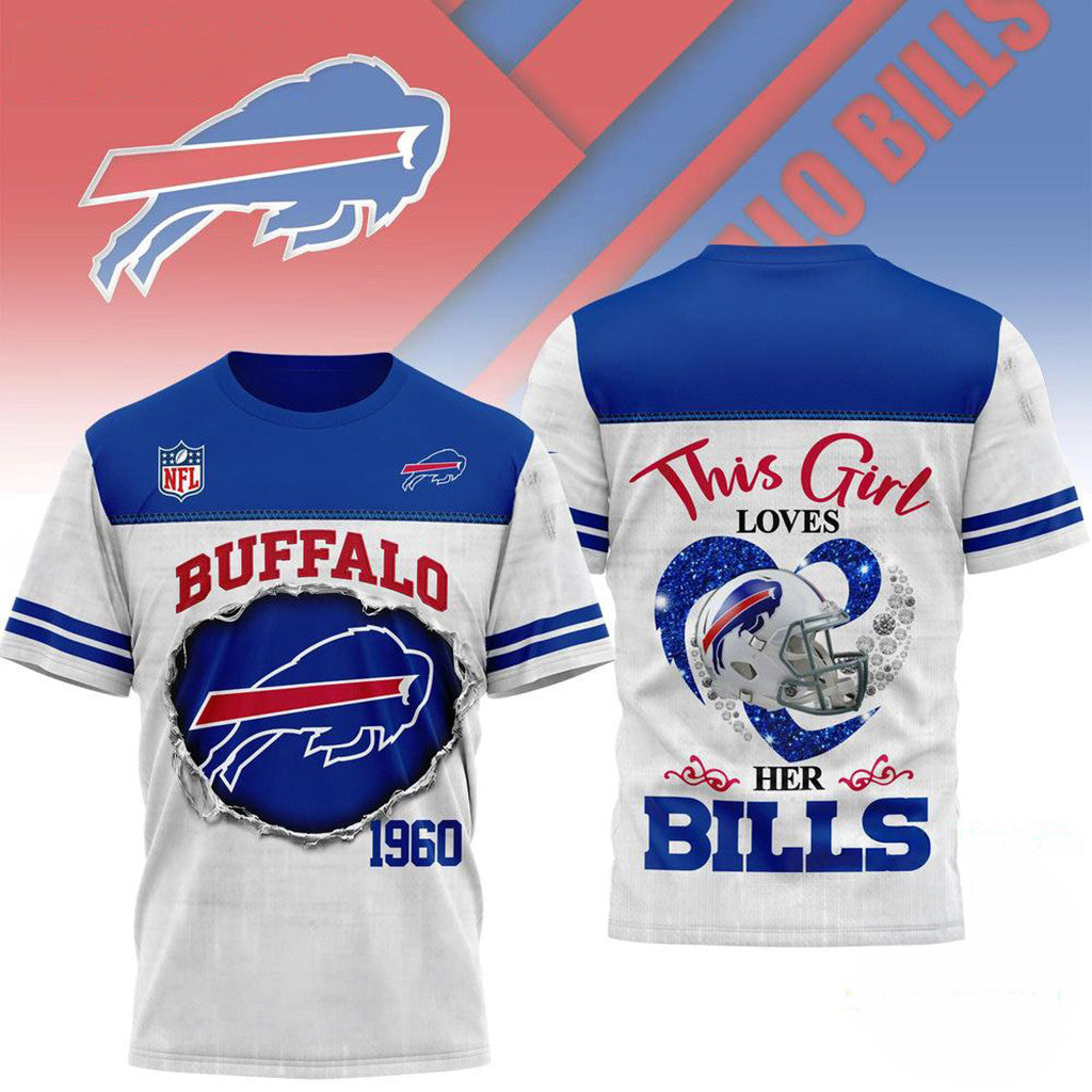 Buffalo Bills This Girl Loves Her Bills T-Shirt Buffalo Bills Merch Gifts For My Husband - Merchluma