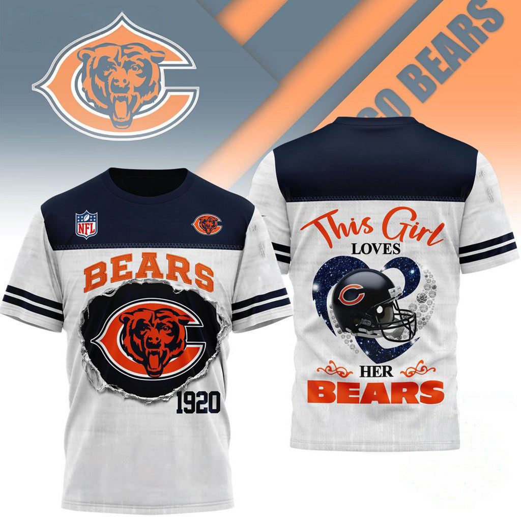 Chicago Bears 1920 Merch This Girl Loves Her Bears Merch Birthday Present For Him - Merchluma