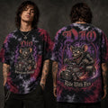 Dio Sacred And Savage Tie-Dye T-Shirt Ride With Fire Shirt Best Birthday Gift For Him - Merchluma