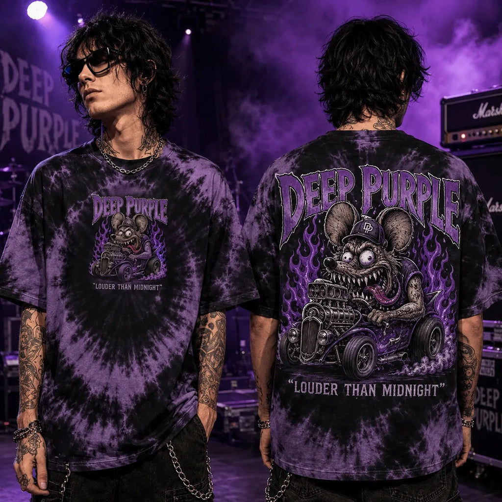 Deep Purple Louder Than Midnight Tie-Dye T-Shirt Deep Purple Merch Meaningful Gifts For Husband - Merchluma