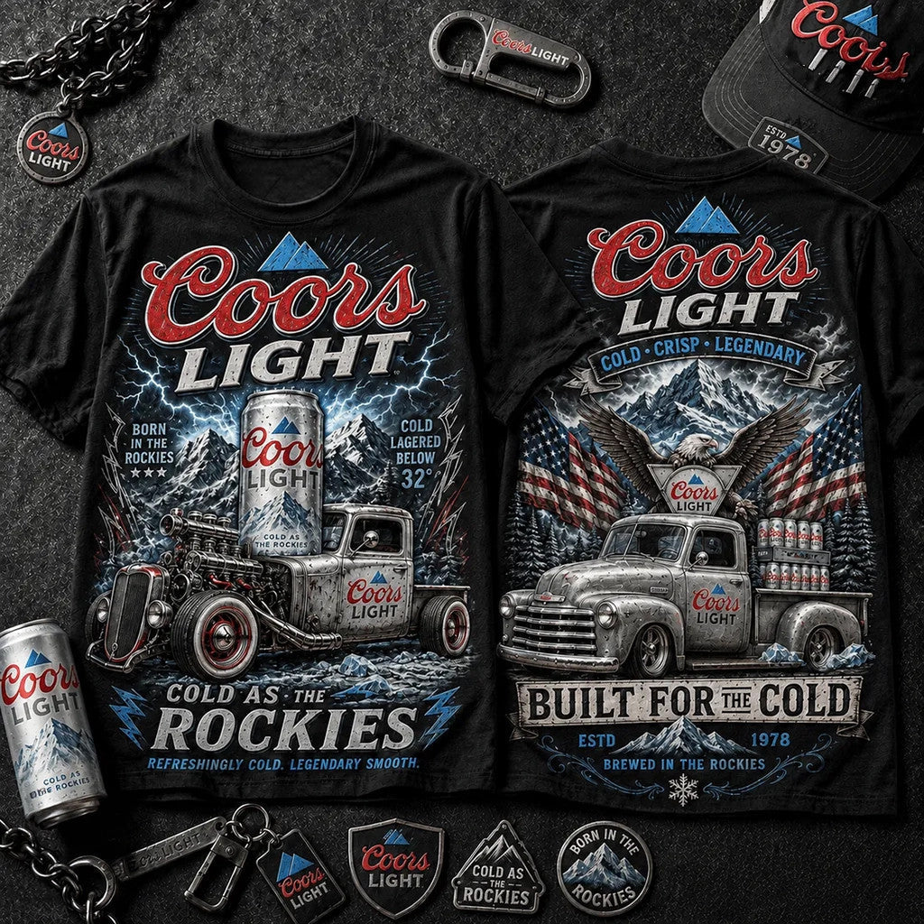 Coors Light Born In The Rockies T-Shirt Coors Light Built For The Cold Shirt Gift For Dad - Merchluma