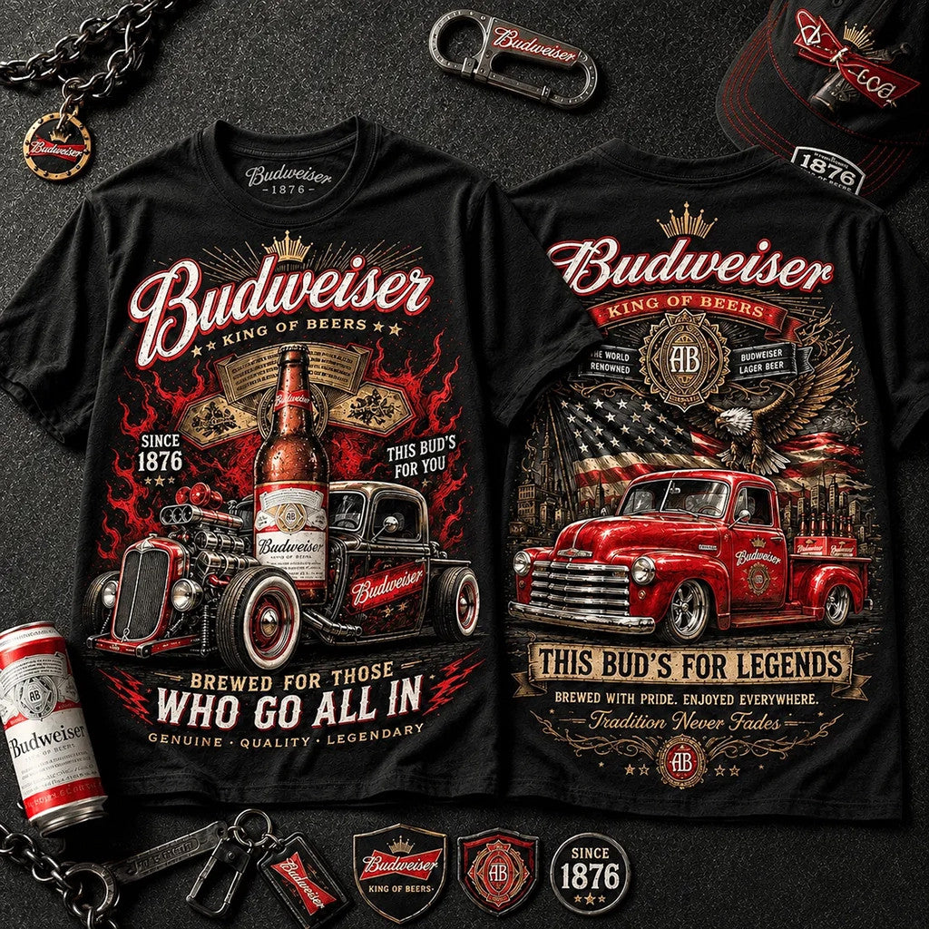 Budweiser King Of Beers Vintage Truck T-Shirt Beer Lover Shirt Best Gifts For Brother - Merchluma