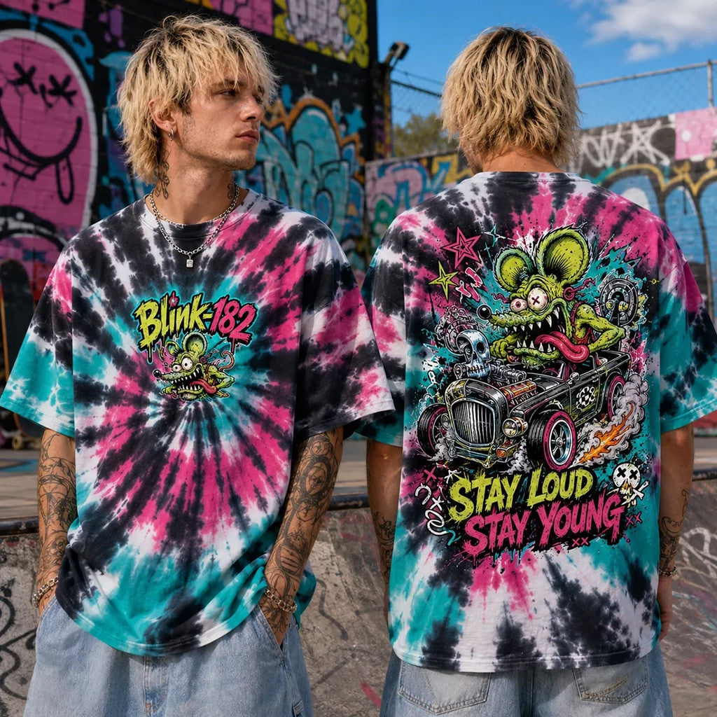 Blink-182 Stay Loud Stay Young Tie Dye T-Shirt Blink-182 Merch Gift For Men - Merchluma
