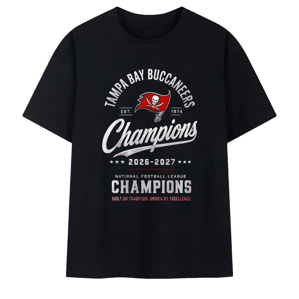Tampa Bay Buccaneers Champions 2026 2027 T-Shirt Tampa Bay Buccaneers Merch Gifts For Men Fans - Merchluma