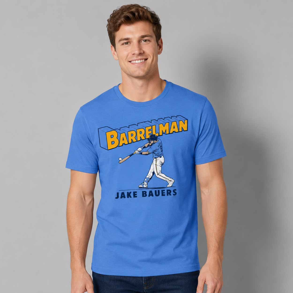 Jake Bauers Barrel Man Shirt Milwaukee Brewers Jake Bauers Merch Cool Gift For Baseball Fans - Merchluma