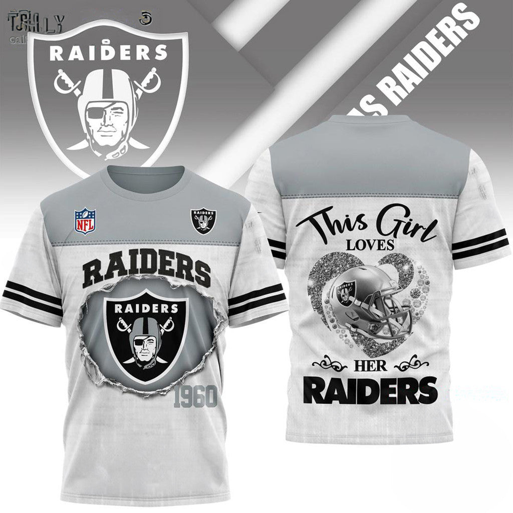 Las Vegas Raiders Merch This Girl Loves Her Raiders T-Shirt Best Gifts For Husband - Merchluma