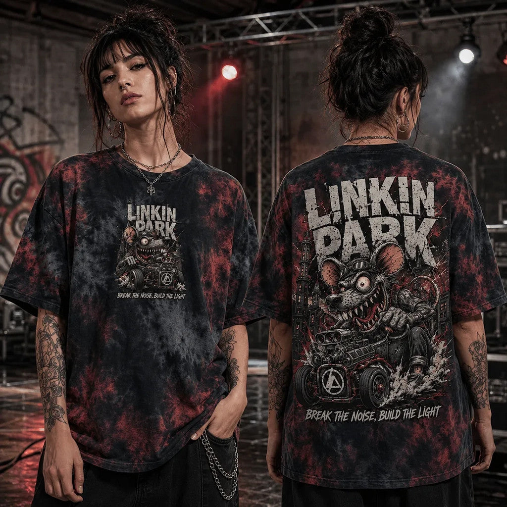 Linkin Park Tie Dye Mascot Merch Linkin Park Break The Noise Build The Light T-Shirt Fan Gift - Merchluma