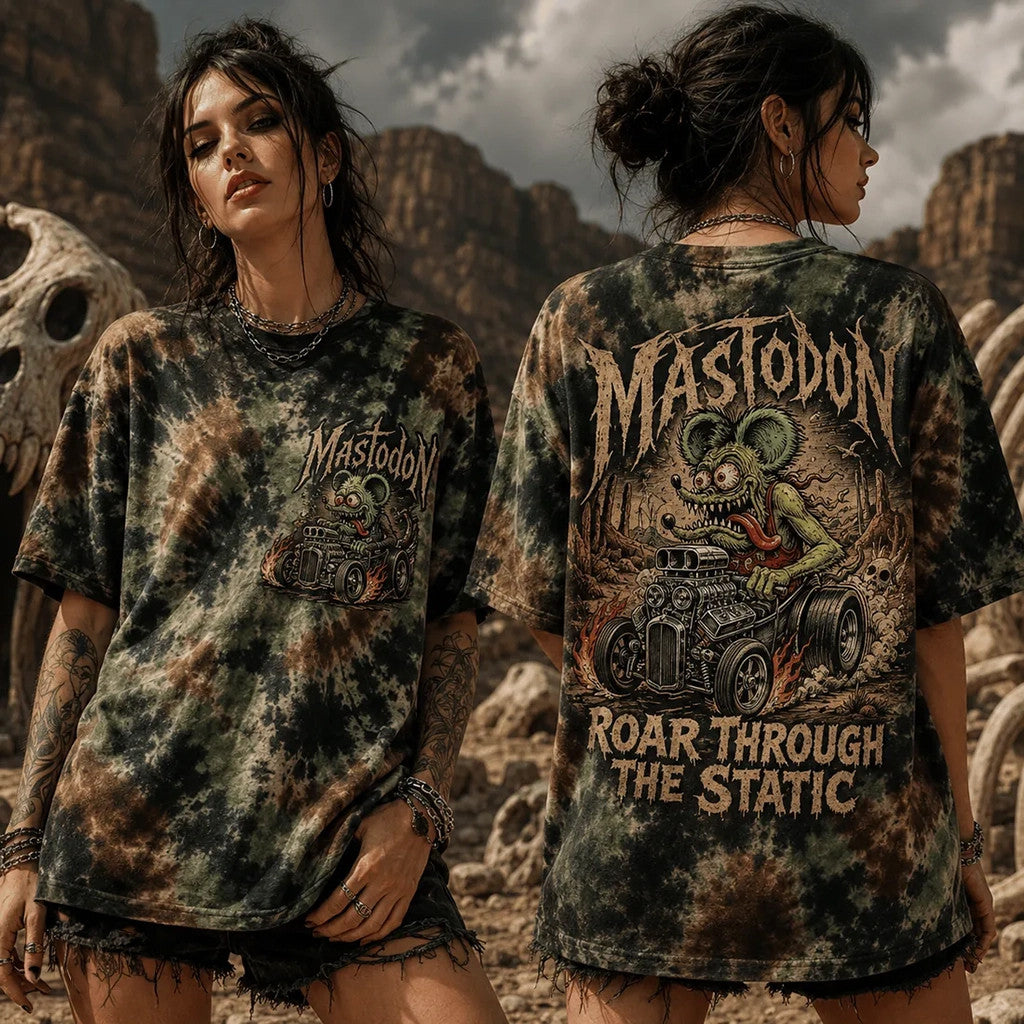 Mastodon Tie Dye Roar Through The Static T-Shirt Mastodon Merch Best Gifts - Merchluma