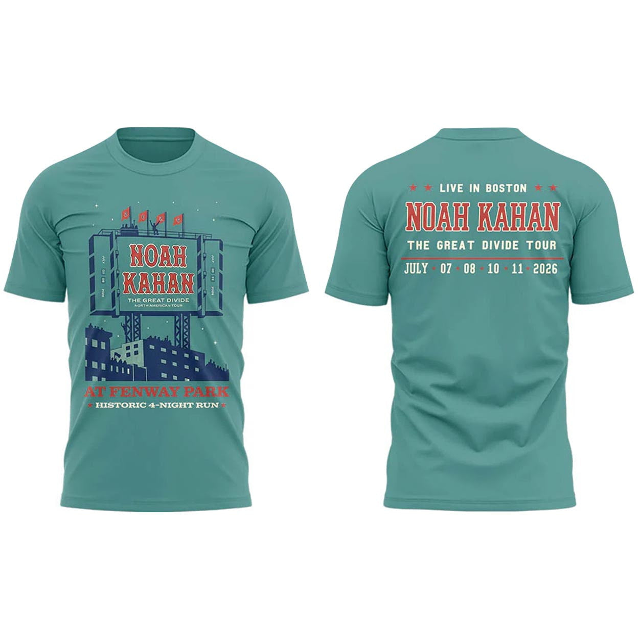 Noah Kahan Fenway Park Boston 2026 Shirt Noah Kahan Great Divide Tour Merch Gift For Fans - Merchluma