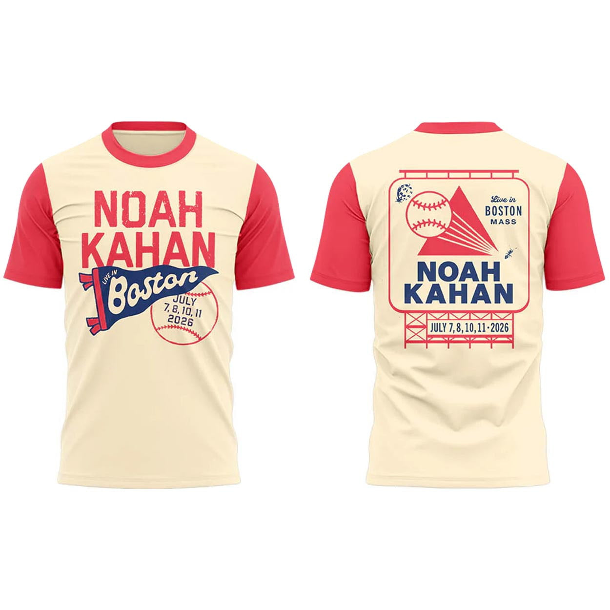 2026 Noah Kahan Fenway Red Sox Shirt Noah Kahan Tour Merch Gift For Music Fans - Merchluma
