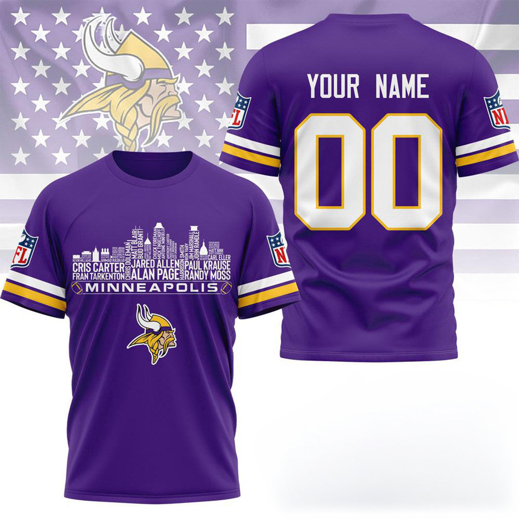 Personalized Minnesota Vikings Game Day T-Shirt Minnesota Vikings Merch Gifts For Brother - Merchluma