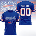 Personalized Buffalo Bills Game Day Skyline T-Shirt Buffalo Bills Merch Birthday Gifts For Him - Merchluma