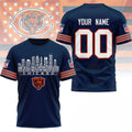 Personalized Chicago Bears Game Day Skyline T-Shirt Chicago Bears Merch Gifts - Merchluma