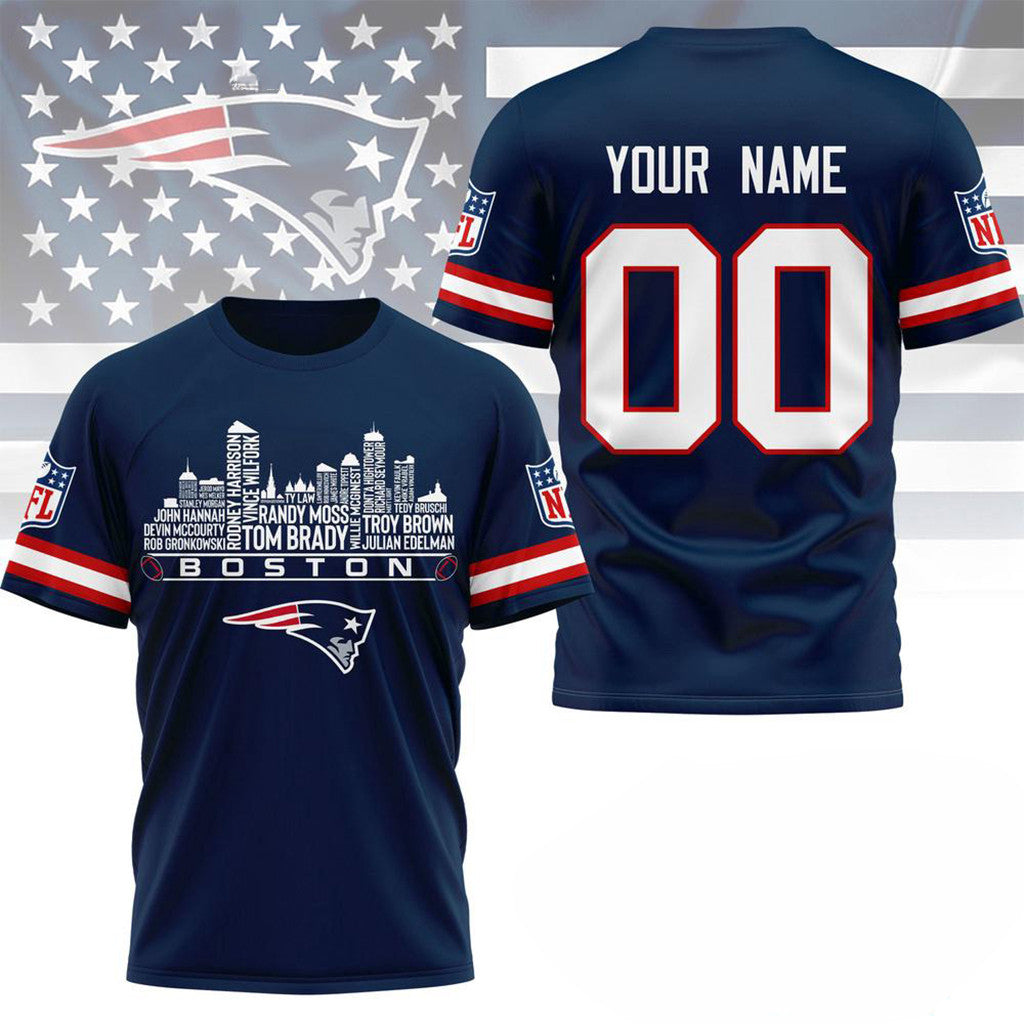 Personalized New England Patriots Game Day T-Shirt New England Merch Gift Ideas - Merchluma