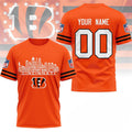 Personalized Cincinnati Bengals Game Day Skyline T-Shirt Cincinnati Bengals Merch Gifts For Men - Merchluma