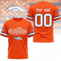 Personalized Denver Broncos Game Day Skyline Names T-Shirt Denver Broncos Merch Gifts For Him - Merchluma