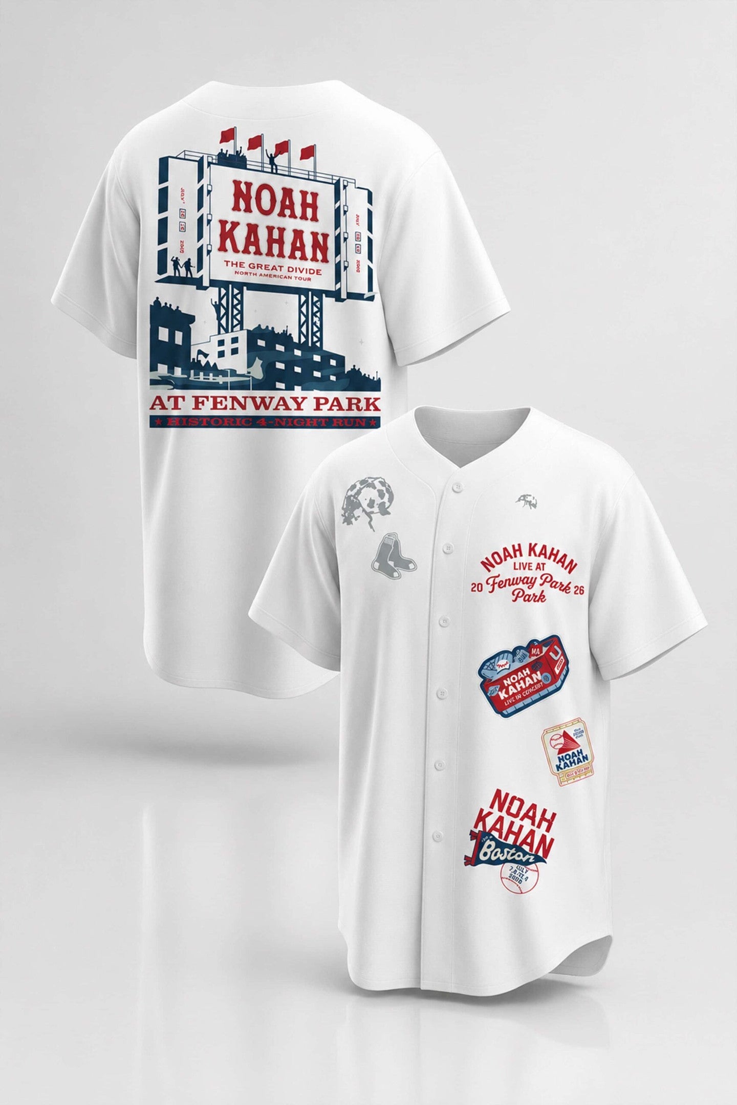 Boston Red Sox X Noah Kahan The Great Divide Tour 2026 Baseball Jersey Noah Kahan Fenway Merch - Merchluma