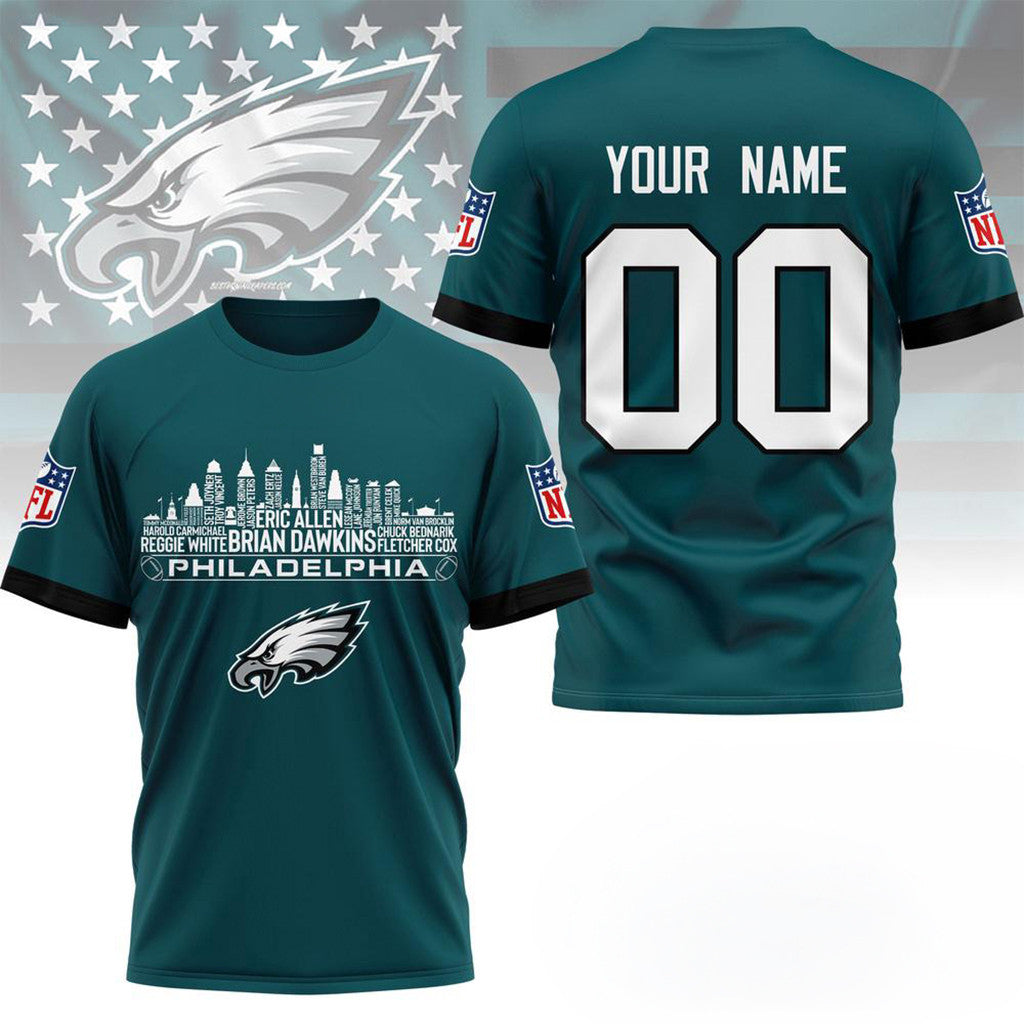 Personalized Philadelphia Eagles Game Day T-Shirt Philadelphia Eagles Merch Fan Gift - Merchluma