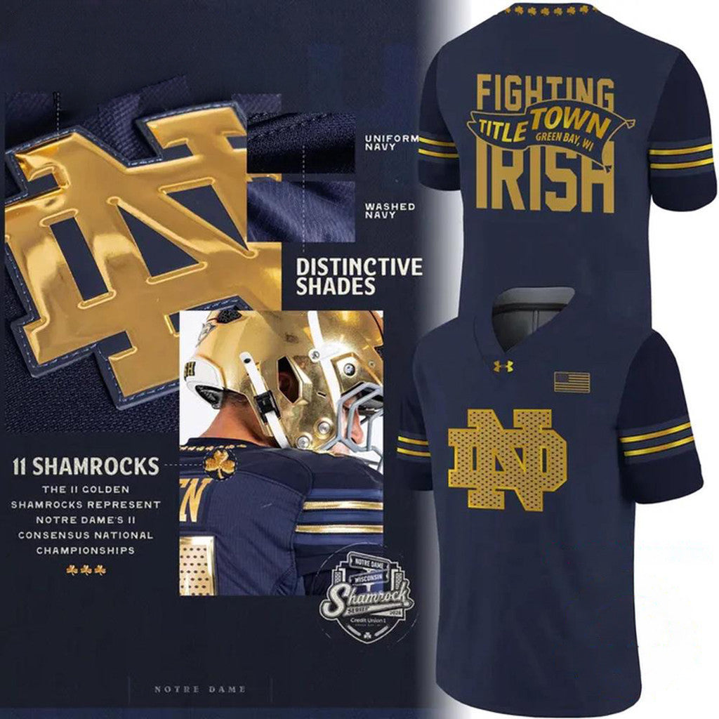 Notre Dame Fighting Irish 2026 Merch Shamrock Series Football Jersey Fan Gift - Merchluma