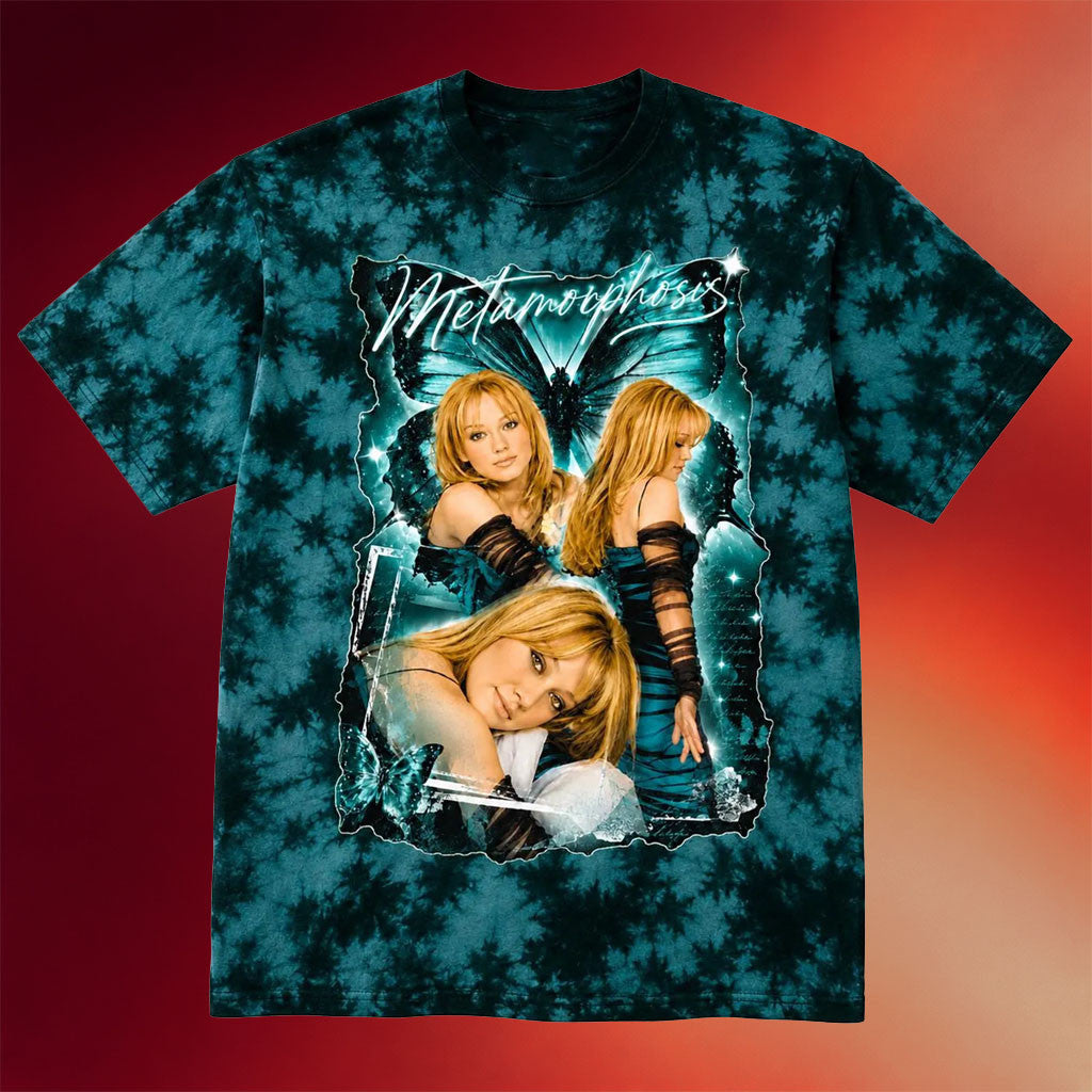 Hilary Duff Merch 2026 Hilary Duff Metamorphosis Era Tie Dye T-Shirt Cool Gifts For Music Lover - Merchluma
