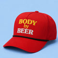 Body By Beer Embroidered Hat Funny Cap Beer Drinking Gift For Husband - Merchluma