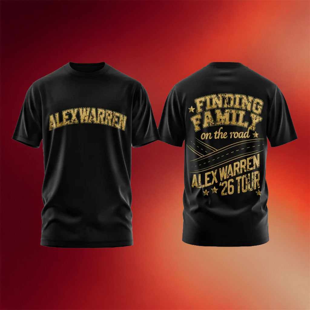 Alex Warren Tour Merch 2026 Alex Warren Finding Family On The Road World Tour T-Shirt Fan Gifts - Merchluma