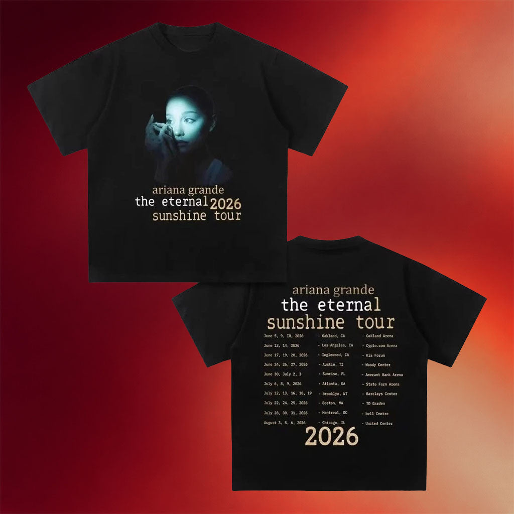 Ariana Grande Merch AG Eternal Sunshine Tour 2026 T-Shirt Ariana Grande Concert Merch Black - Merchluma