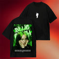 Billie Eilish Merch 2026 Billie Eilish Green Poster Black T-Shirt Gifts For Music Lovers - Merchluma