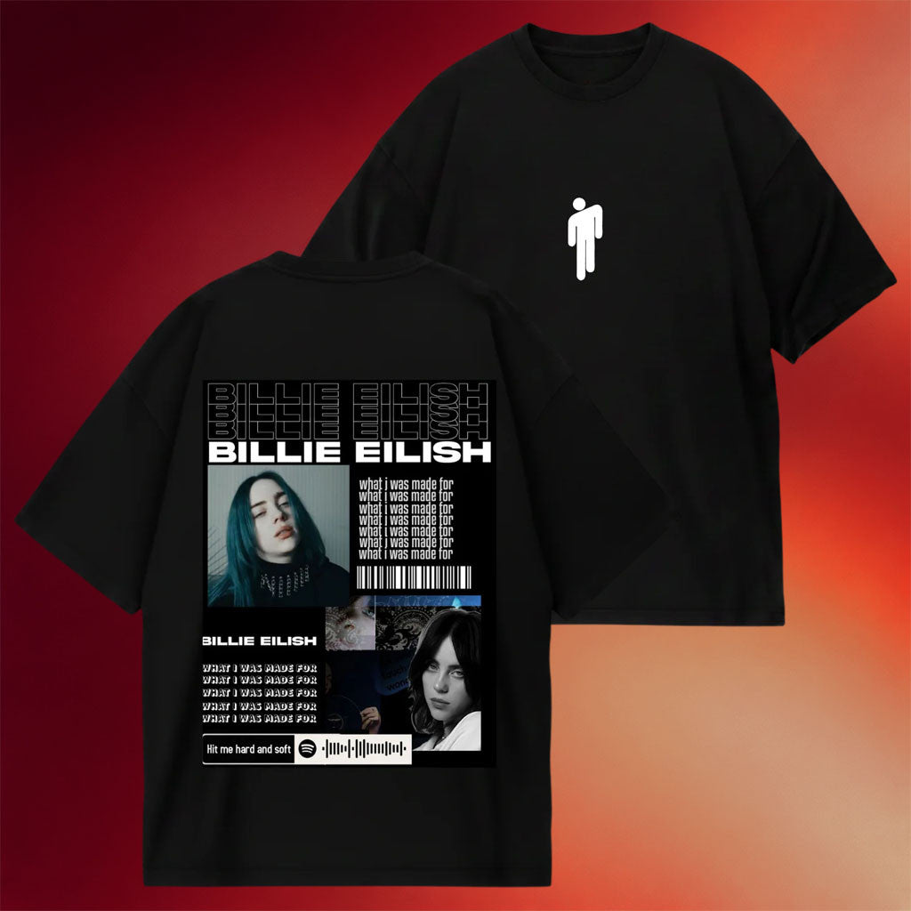 Billie Eilish Merch 2026 Billie Eilish Grid Black T-Shirt Hit Me Hard And Soft Merch Fan Gifts - Merchluma