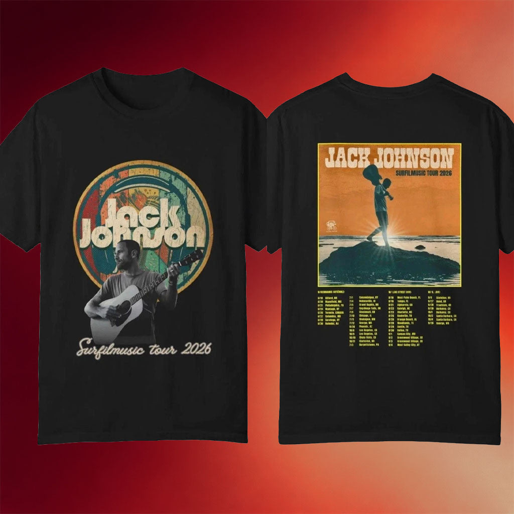 Jack Johnson Merch Jack Johnson SURFILMUSIC Tour 2026 T-Shirt Jack Johnson Concert Merch - Merchluma