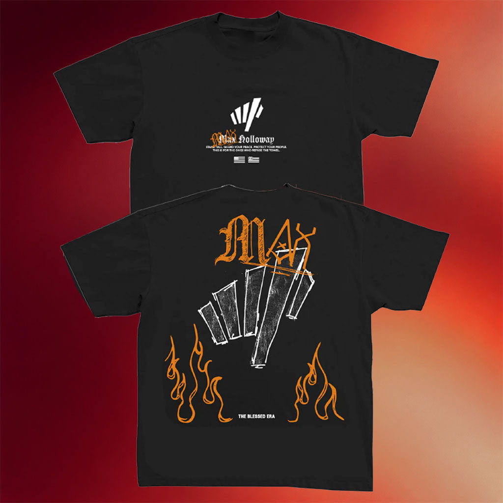 Max Holloway Merch 2026 Blessed Sketch T-Shirt Max Holloway UFC 329 Shirt Gift For Fans - Merchluma