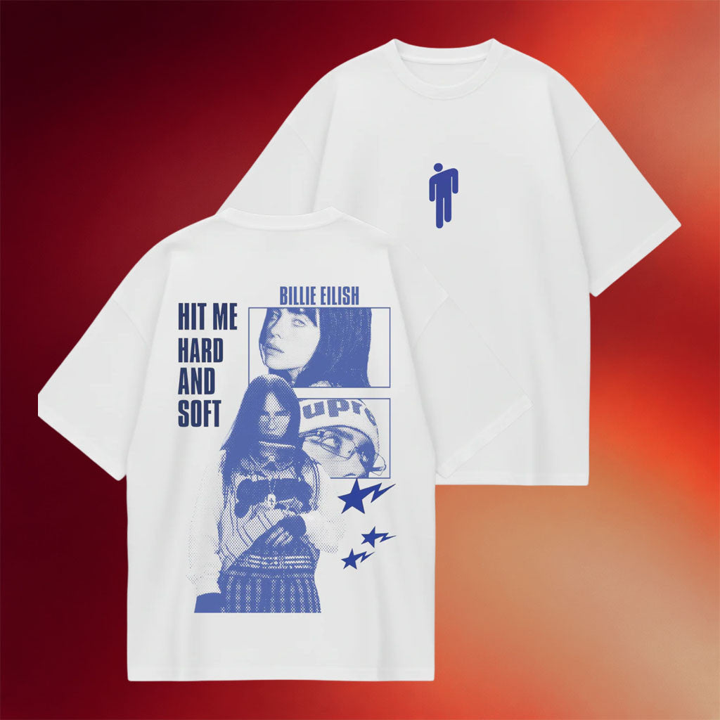 Billie Eilish Merch 2026 Hit Me Hard And Soft T-Shirt Billie Eilish Tour Merch White - Merchluma