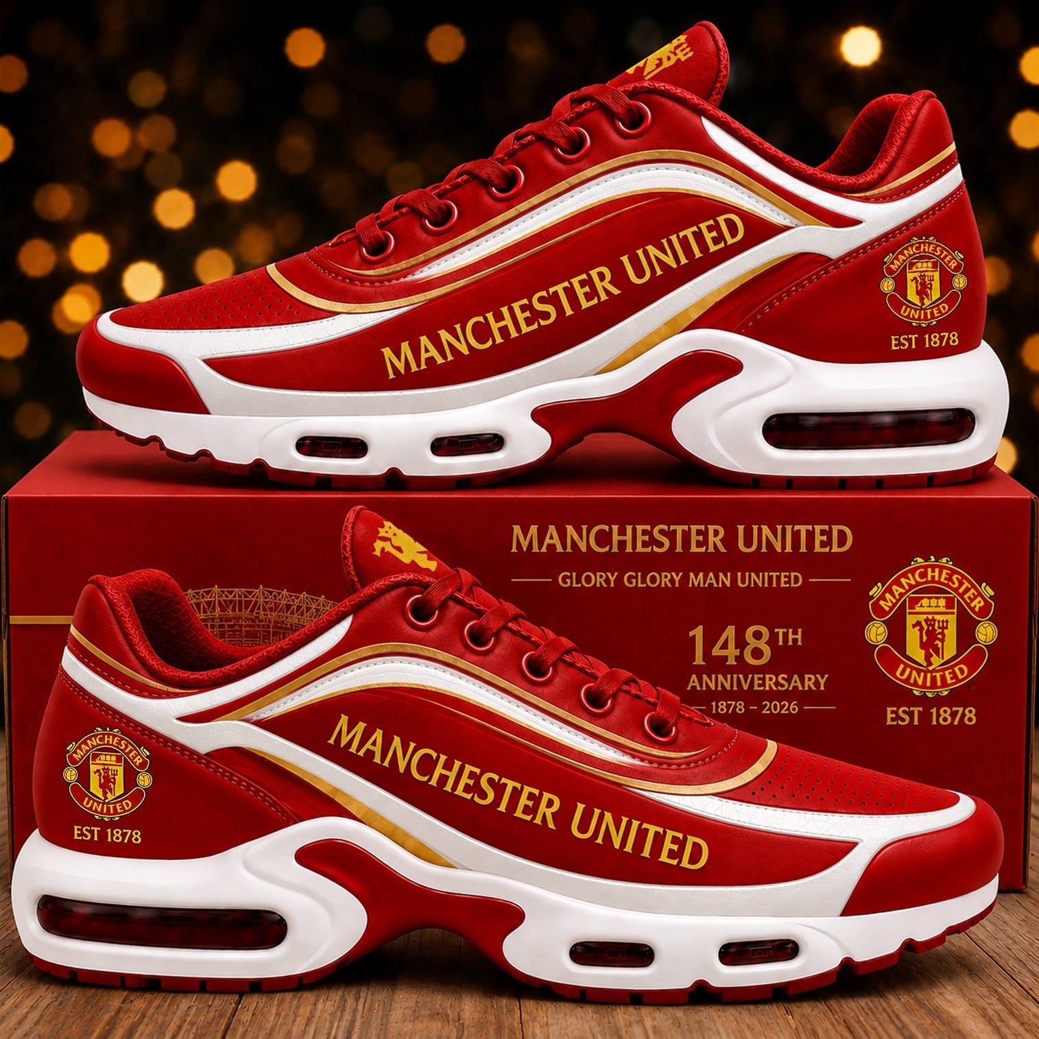 Manchester United FC 148th Anniversary 2026 Shoes Sneakers MU FC Merch Gift For Fans - Merchluma