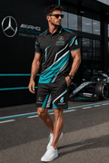 Merc AMG Petronas Sport Polo Shirt And Shorts Set F1 Racing Fan Gear Gift For Dad - Merchluma