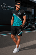Merc AMG Petronas Sport Polo Shirt And Shorts Set Gift For F1 Racing Fans Gift for Dad - Merchluma