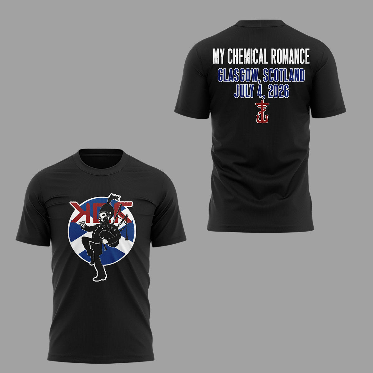 MCR The Black Parade TOUR 2026 Glasgow UK T-Shirt My Chemical Romance Merchandise - Merchluma