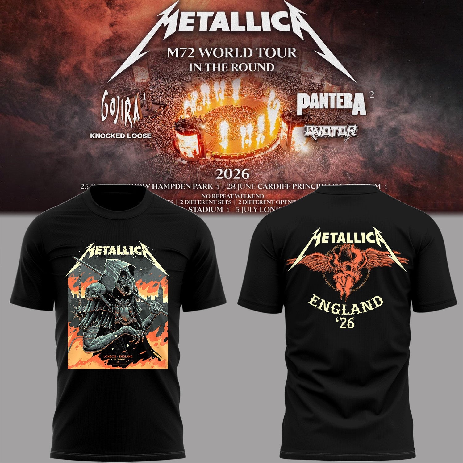 Metallic M72 At London Stadium T-Shirt M72 World Tour Merch Gifts For Metallic Fan - Merchluma
