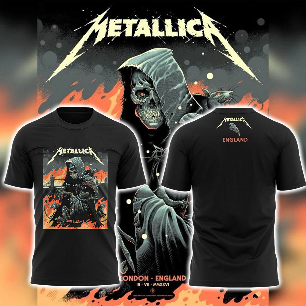 Metallic M72 At London Stadium T-Shirt M72 World Tour Merch Metallic Fan Clothing Gifts - Merchluma