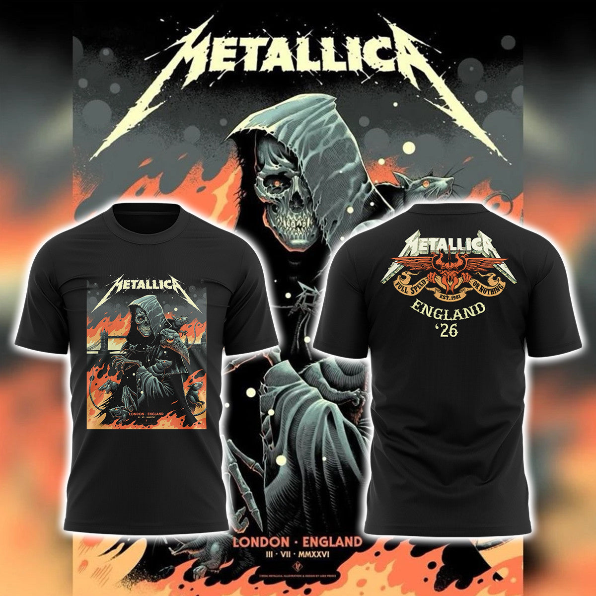 Metallic M72 At London Stadium T-Shirt M72 World Tour Merch Metallic Shirt Brother Gifts - Merchluma