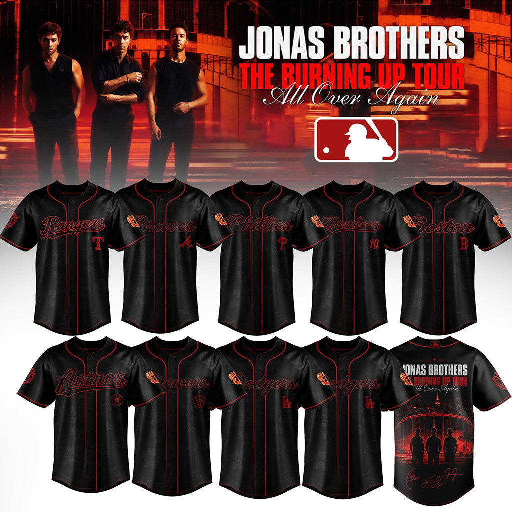 All Baseball Teams X Jonas Brothers The Burning Up Tour 2026 Baseball Jersey Fan Merch - Merchluma