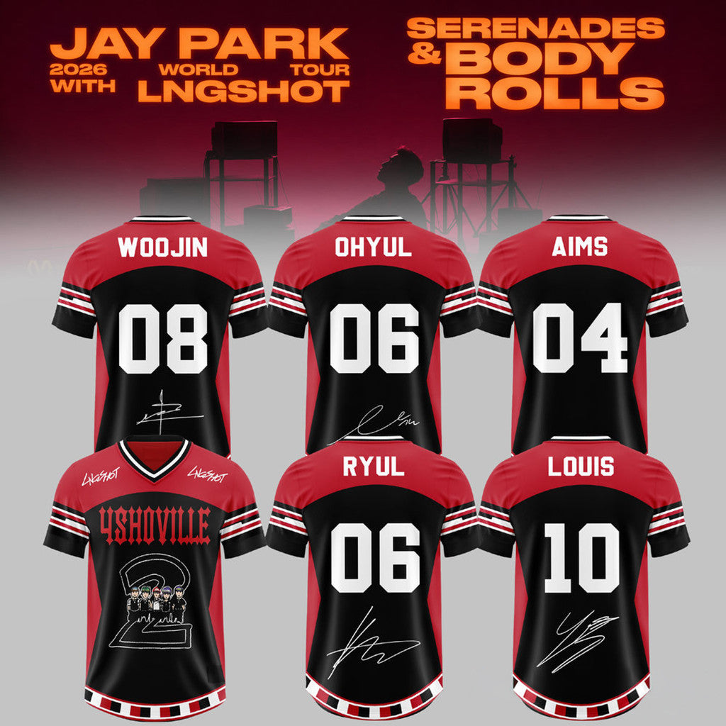 Jay Park 2026 World Tour X LNGSHOT Serenades Body Rolls Members Signature Jersey Jay Park Merch - Merchluma