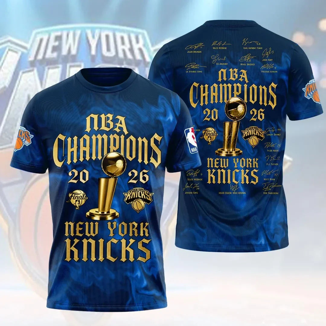 New York Basketball Merch New York Knicks 2026 Finals Champions T-Shirt Gifts For Husband - Merchluma