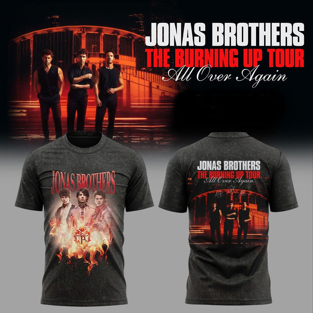 Jonas Brothers The Burning Up Tour All Over Again 2026 T-Shirt Jonas Brothers Tour Merch - Merchluma