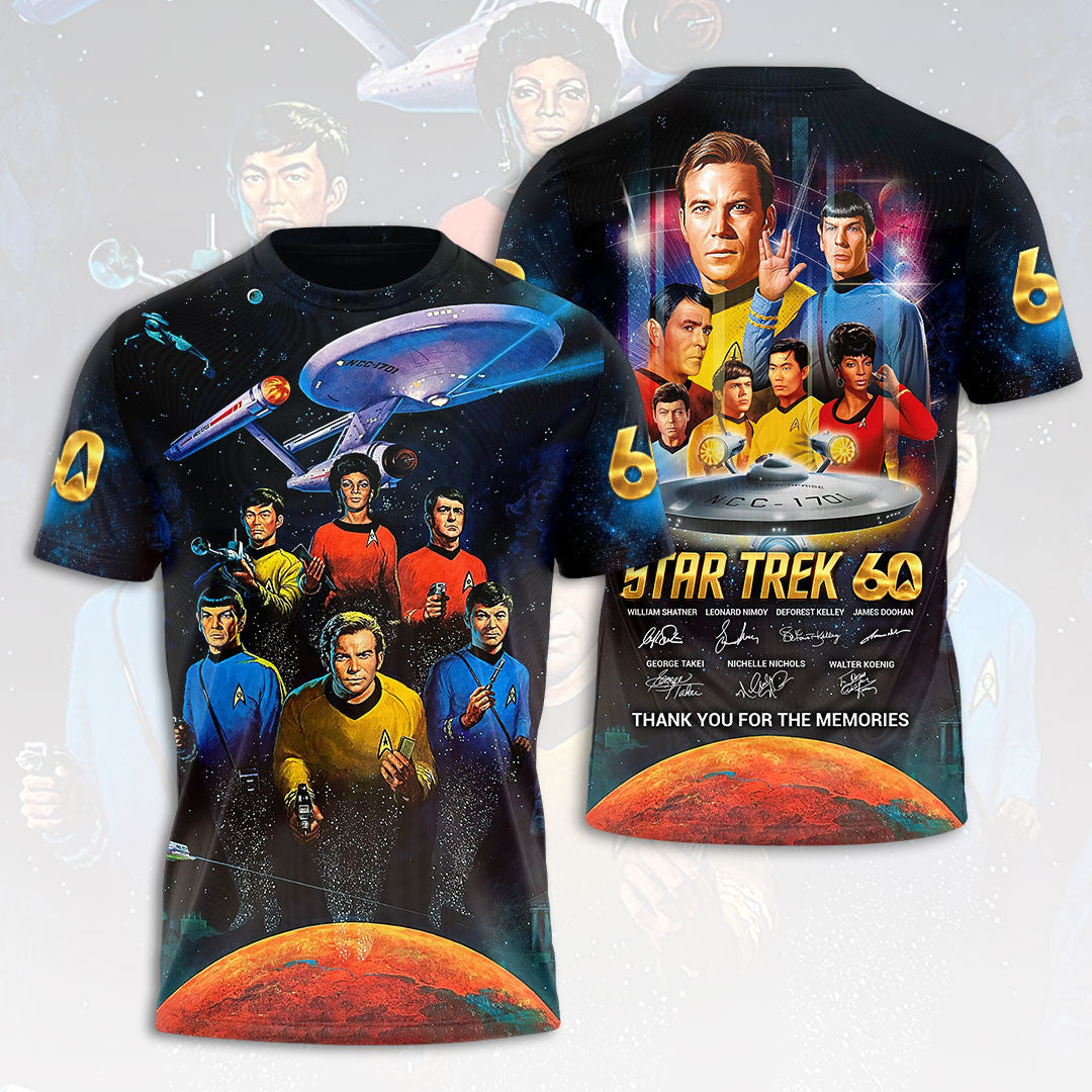Star Trek 60th Anniversary Thank You For The Memories Shirt Star Trek Merch Gifts For Fan - Merchluma