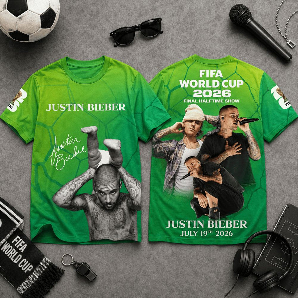 Justin Bieber FIFA World Cup 2026 Final Halftime Show Shirt Justin Bieber Merch Gift For Fans - Merchluma